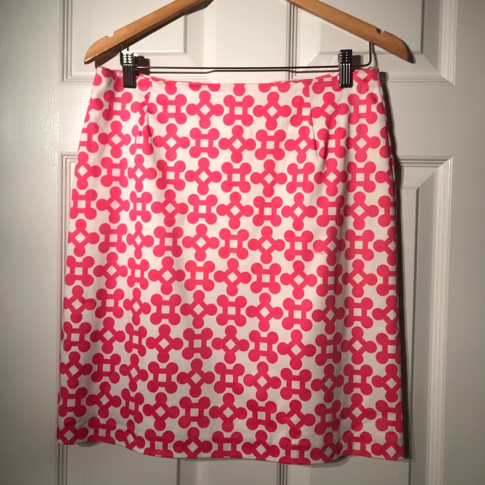 White and Pink Patterned Melly M Skirt